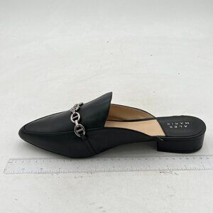 Black Pointed Toe Block Low Heel Backless Mule Slip On Business Casual Shoes